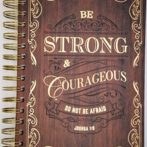 men’s faith bundle – be strong & courageous (woodgrain journal)