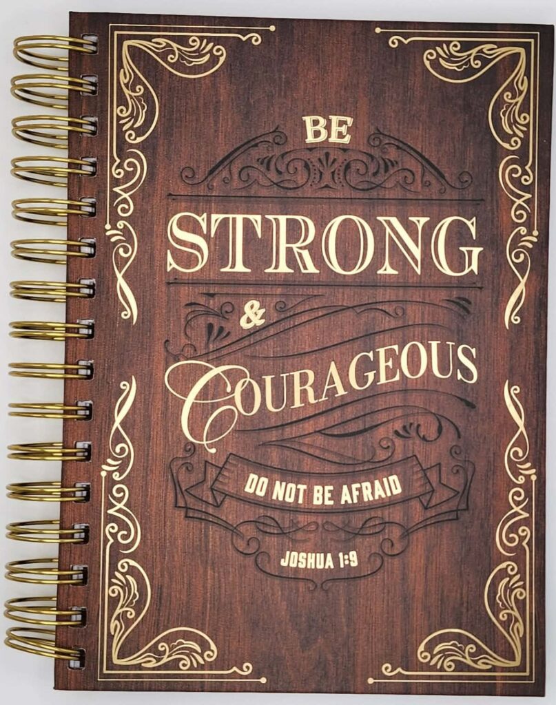YIV Journals | Creative & Christian Journals men’s faith bundle – be strong & courageous (woodgrain journal)