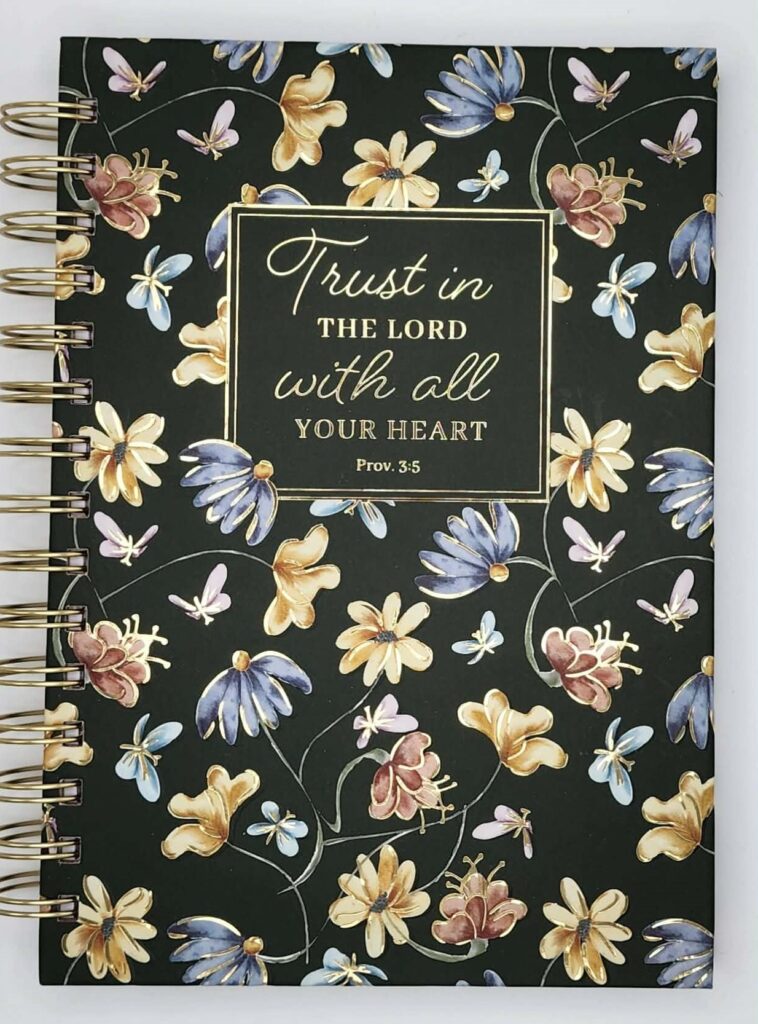 black trust blue flowers